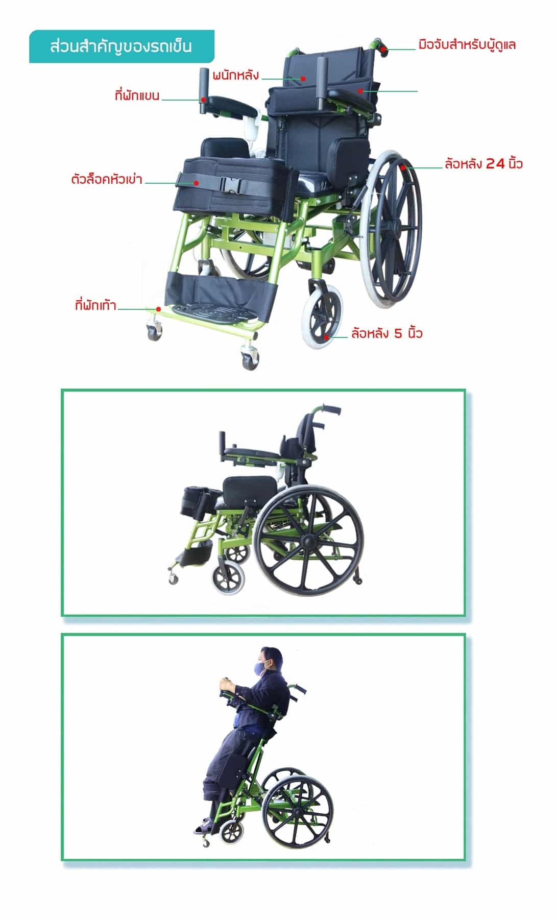 รถเข็นวีลแชร์สปอร์ตปรับยืนไฟ้า Standing Electric Wheelchair รุ่น Super Standing Auto 05